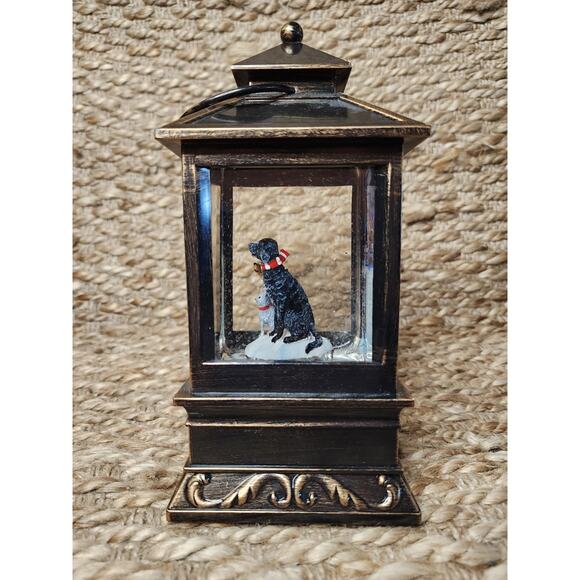 Battery Operated Light Up Swirl Christmas Puppy Dogs Water Lantern 8.5" New! - Picture 6 of 9